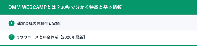 DMM WEBCAMPとは?30秒で分かる特徴と基本情報